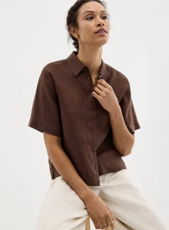 Pure linen boxy-fit shirt
