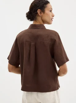 Pure linen boxy-fit shirt