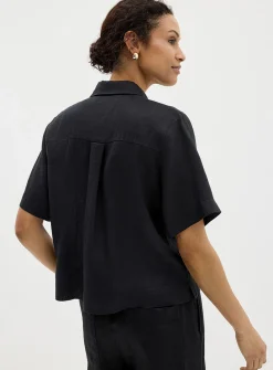 Pure linen boxy-fit shirt