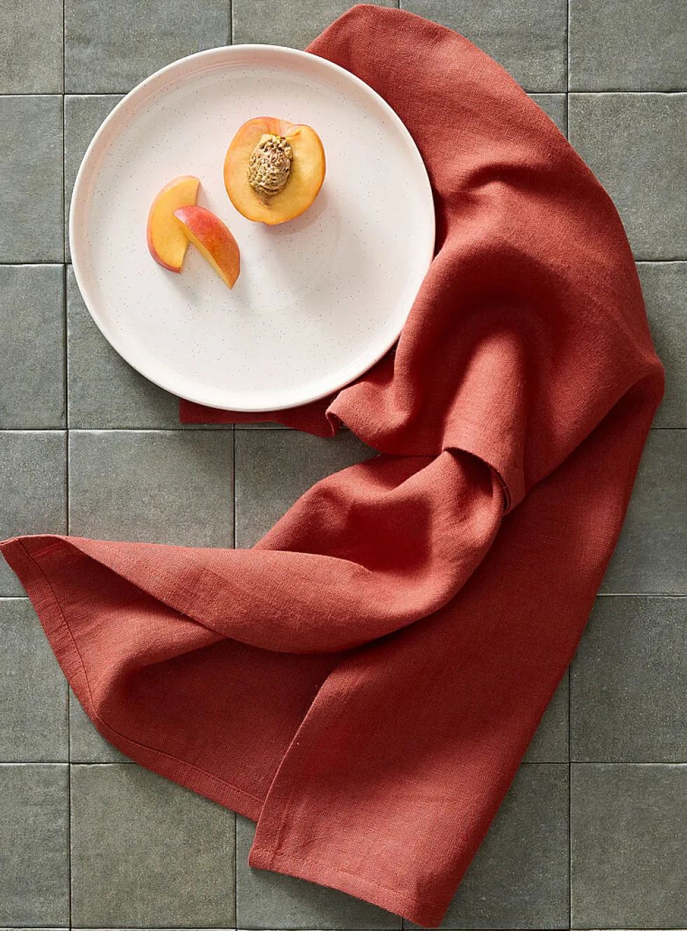 Pure linen chambray tea towel