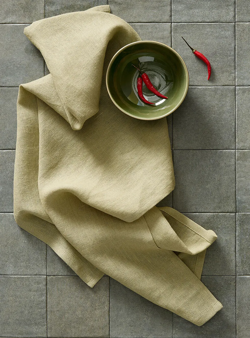 Pure linen chambray tea towel