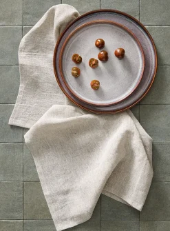Pure linen chambray tea towel
