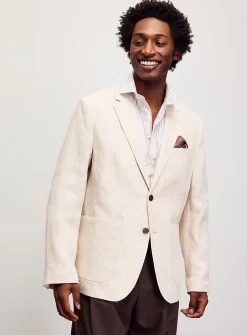 Pure linen chevron blazer
