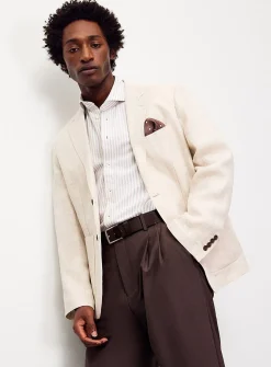 Pure linen chevron blazer