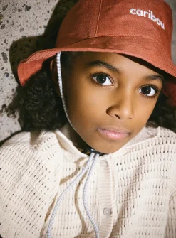 Pure linen colourful bucket hat