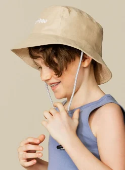 Pure linen colourful bucket hat