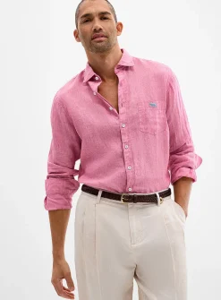 Pure linen colourful shirt