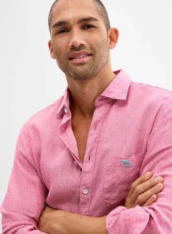 Pure linen colourful shirt