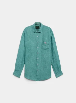 Pure linen colourful shirt