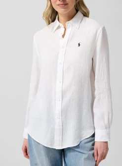 Pure linen logo shirt