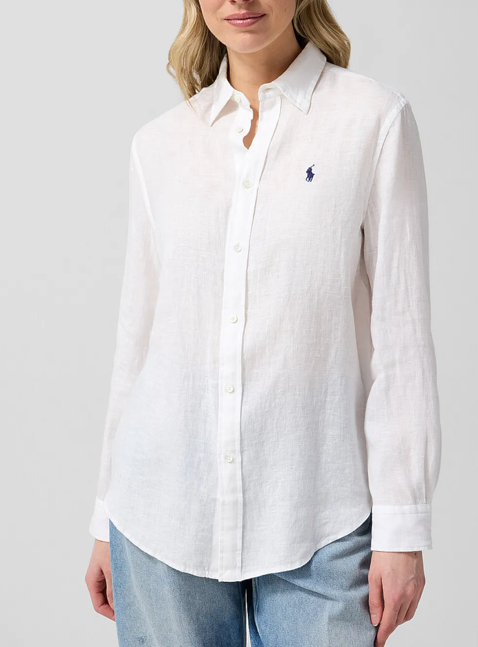 Pure linen logo shirt