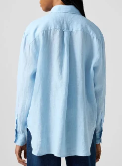 Pure linen logo shirt