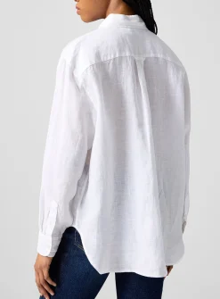 Pure linen logo shirt