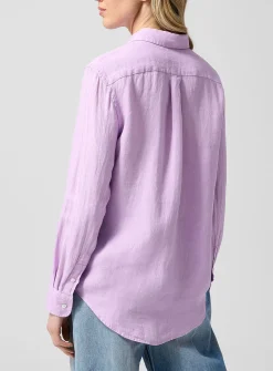 Pure linen logo shirt