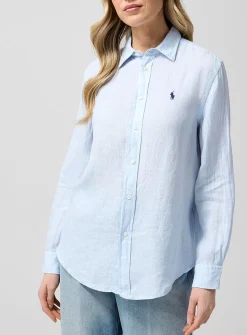 Pure linen logo shirt