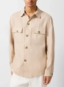 Pure linen safari overshirt