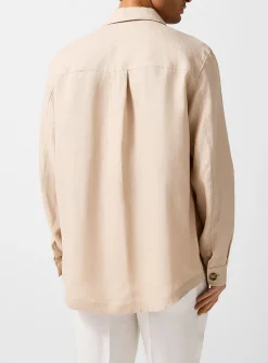 Pure linen safari overshirt