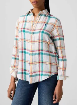 Pure linen striped shirt