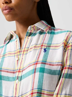 Pure linen striped shirt