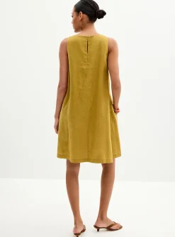 Pure linen trapeze minidress