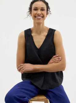Pure linen V-neck cami