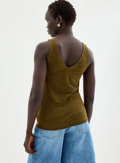 Pure linen V-neck cami