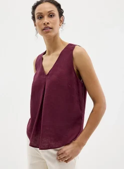 Pure linen V-neck cami