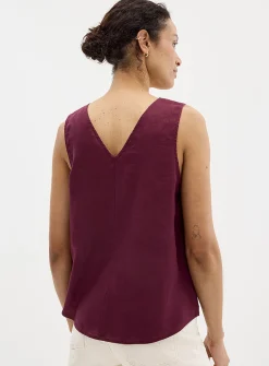 Pure linen V-neck cami