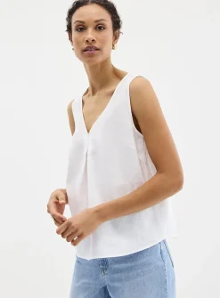Pure linen V-neck cami