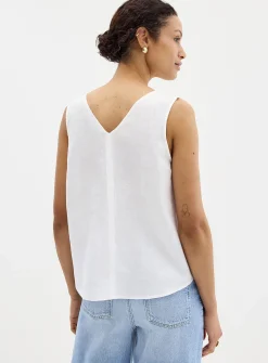 Pure linen V-neck cami