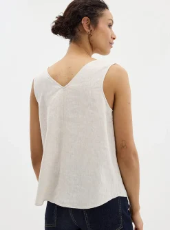 Pure linen V-neck cami