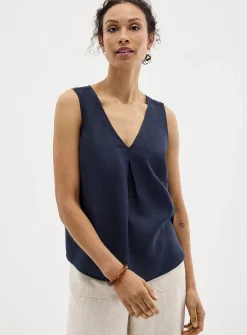 Pure linen V-neck cami