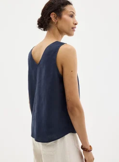 Pure linen V-neck cami