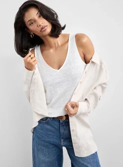 Pure linen V-neck cami