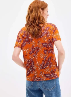 Pure linen V-neck T-shirt