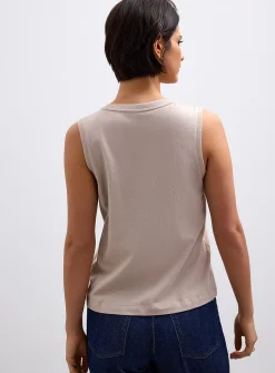 Pure organic cotton crew-neck tank