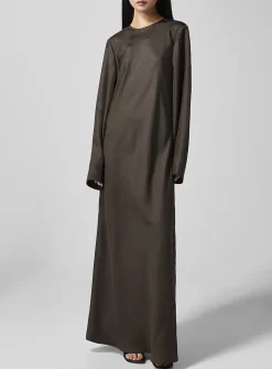 Pure silk loose-sleeve dress