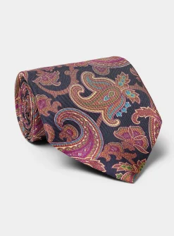 Pure silk paisley tie