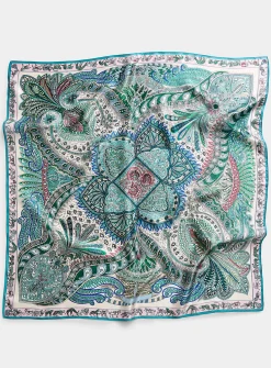 Pure silk pastel paisley scarf