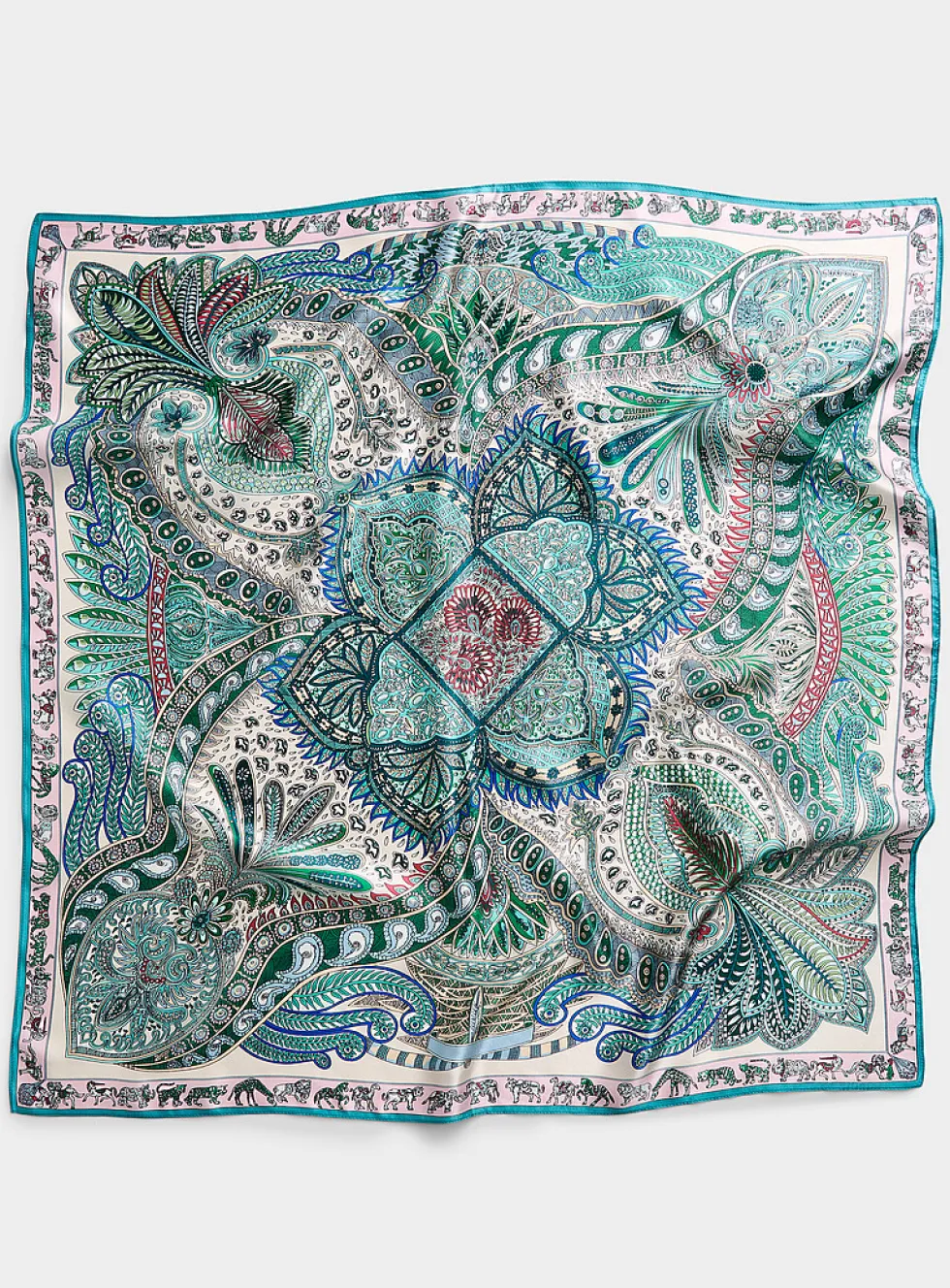 Pure silk pastel paisley scarf