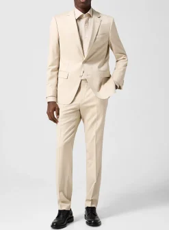 Pure virgin wool fitted ivory-coloured pant