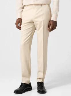 Pure virgin wool fitted ivory-coloured pant