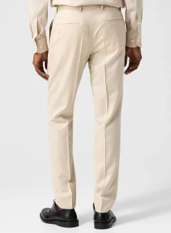 Pure virgin wool fitted ivory-coloured pant