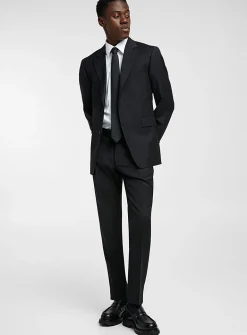 Pure wool micro-jacquard pant