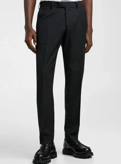 Pure wool micro-jacquard pant