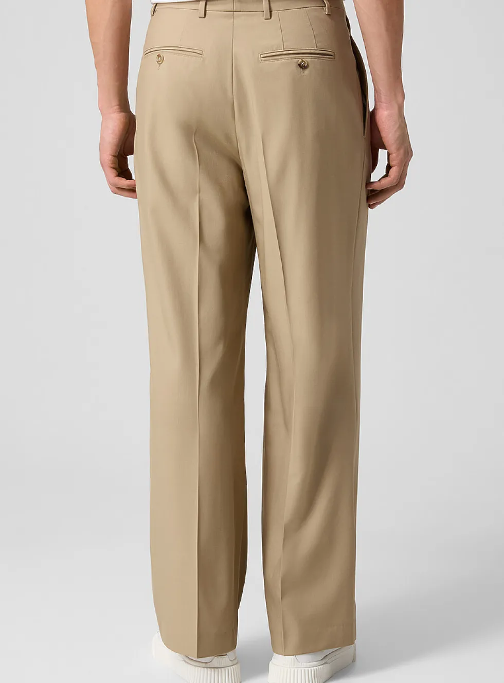 Pure wool pleated wide-leg pant