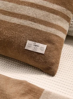 Pure wool striped removable cover cushion