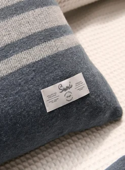 Pure wool striped removable cover cushion