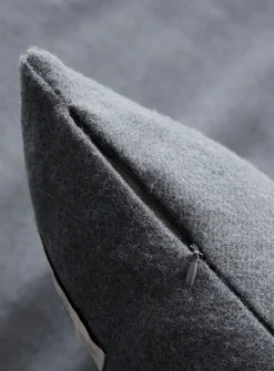 Pure wool striped removable cover cushion