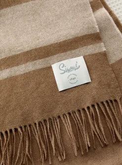 Pure wool striped throw